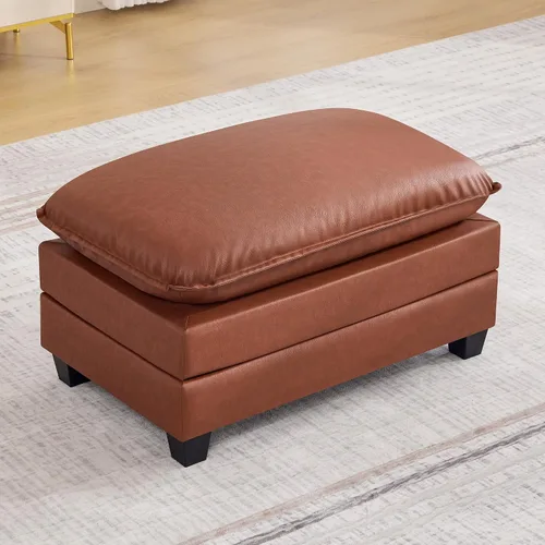 Miniatura 46 de Otomán de Sofá Moderno de Chenille Nube de 35'', Otomán Rectangular para Sofá Seccional Modular, Beige