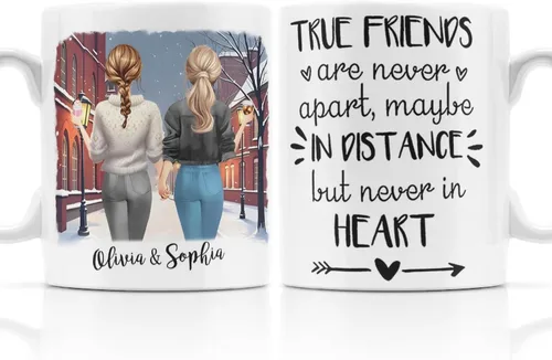 Miniatura 26 de Se envía al día siguiente, tazas personalizadas de Navidad para mejores amigas, elige 2-6 nombres taza de café de amistad personalizada para mejor