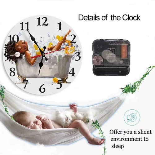 Miniatura 4 de LOKMU Reloj de pared silencioso sin tictac de 10 pulgadas, reloj redondo decorativo para sala de estar, cocina, hogar, baño, dormitorio, oficina