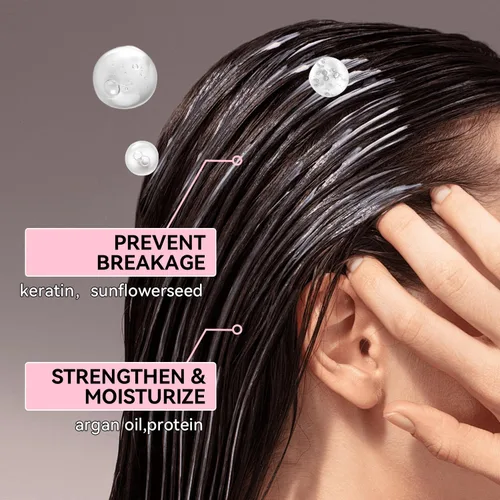 Miniatura 3 de Herbalosophy Juego de champú y acondicionador de queratina, fórmula nutritiva e hidratante para cabello dañado y seco, altamente hidrata y repara