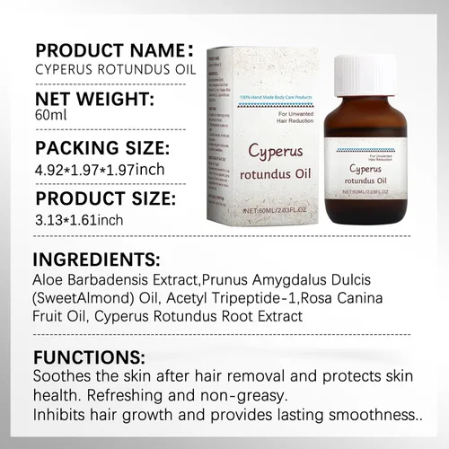 Miniatura 3 de Aceite Cyperus Rotundus, aceite Cyperus Rotundus para depilación, aceite de Cyperus, aceite de Cyperus natural con gotero, reduce el crecimiento