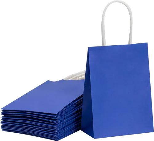 Miniatura 12 de SUNCOLOR 25 bolsas pequeñas de regalo negras con asas, mini bolsas de regalo de 6 pulgadas para recuerdos de fiesta, golosinas y recuerdos de boda