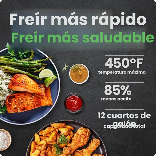 Miniatura 2 de Chefman Horno freidora de aire 5 en 1 de 12 cuartos de galón con temporizador digital, pantalla táctil y 12 ajustes preestablecidos, horno