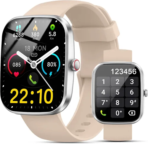 Reloj inteligente para hombres y mujeres (respuesta/hacer llamadas), reloj inteligente HD de 1.91 pulgadas, rastreador de actividad con más de 110