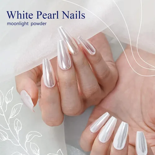 Miniatura 2 de Pretty Diva Polvo de Uñas Cromado Blanco - 1g Efecto Espejo Super Brillante de Luz Lunar Blanca, Polvo de Cromo para Uñas de Calidad de Salón, Luz