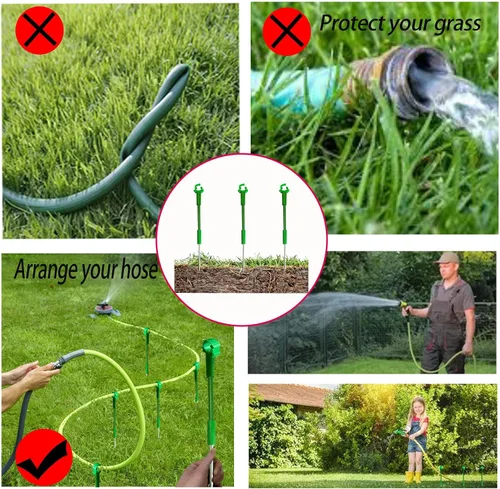 Miniatura 3 de 6 guías de manguera de 5/8 pulgadas para decoración de jardín, Hoder de agua para mantener la manguera fuera de la hierba, soporte de jardín al aire