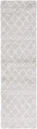 Miniatura 3 de SAFAVIEH Berber Shag Collection - Alfombra para pasillo, 2 pies 3 pulgadas x 6 pies, color gris claro y crema, diseño marroquí, no desprende pelusa
