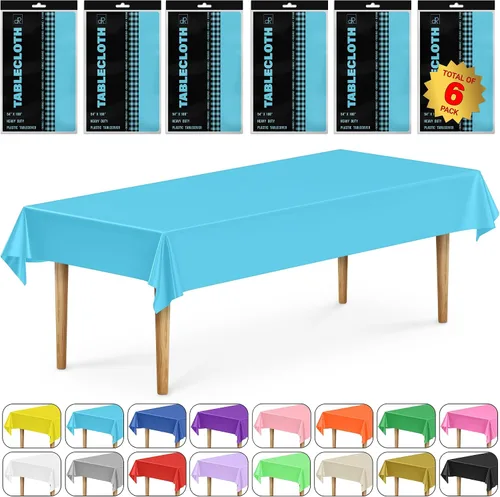 Miniatura 31 de DecorRack 2 Manteles rectangulares de plástico libres de BPA, 54 x 108 pulgadas, mantel de mesa para comedor, mantel rectangular para fiestas
