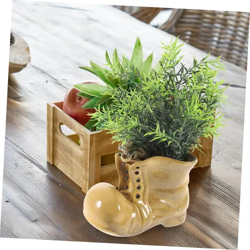 Miniatura 8 de Botas de dibujos animados en forma de suculenta maceta de cerámica para plantas de interior, oficina, ventana, alféizar decoración única