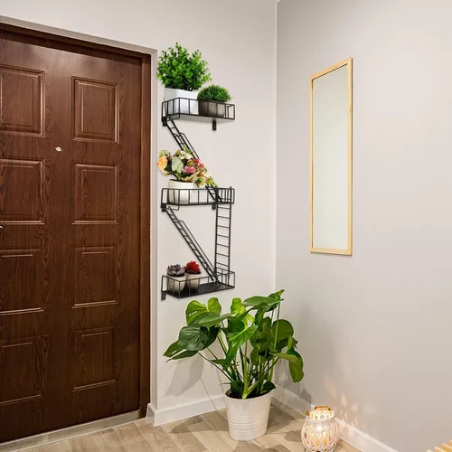 Miniatura 2 de Zonon Estante de pared de escape de incendios, estantes de escalera de metal, decoración de pared, estantes flotantes, estante de figura de acción