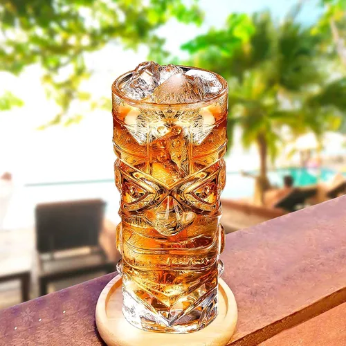 Miniatura 4 de Juego de vasos Tiki transparentes de 6 a 14 onzas, modernos vasos de cóctel Tiki perfectos para cócteles exóticos, Mai Tai, cócteles