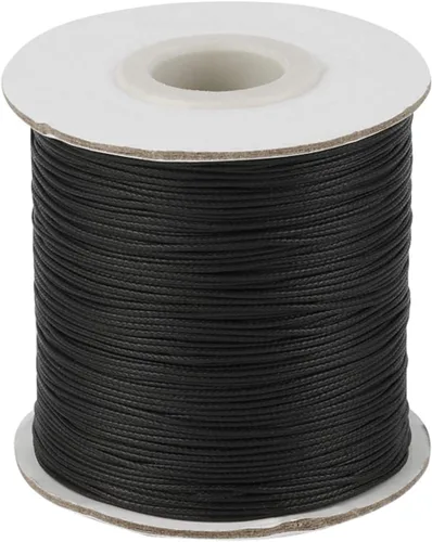 Miniatura 27 de Cordón de poliéster encerado coreano de 100 yardas, hilo de cordón trenzado beige para collar, cuerda de alambre de 0.079 pulgadas con carrete