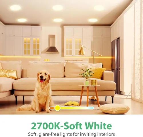 Miniatura 3 de DEGNJU Paquete de 6 bombillas LED empotradas BR30, bombillas de inundación regulables para interiores, CRI80 7 W, equivalente a 65 W, 2700 K, blanco