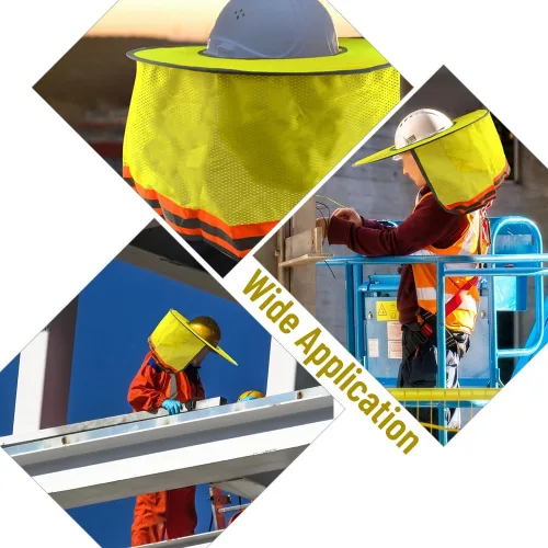Miniatura 7 de WMYCONGCONG Protector solar de ala completa, visera de malla para el cuello, con tira reflectante para construcción al aire libre, accesorios