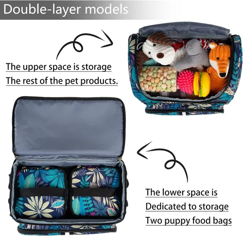Miniatura 6 de BAGLHER Bolsa de viaje para mascotas, mochila de doble capa para suministros para mascotas (para todos los suministros de viaje para mascotas), Hawái