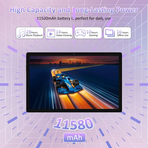 Miniatura 5 de Tablet Android 15 de 14 pulgadas 2025 con lápiz capacitivo, pantalla FHD 2K, 36 GB de RAM 256 GB ROM (1 TB TF), batería de 11580 mAh, MT6769 8