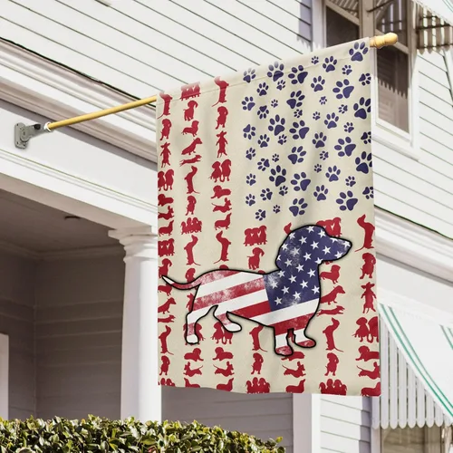 Miniatura 33 de FLAGWIX Banderas de perro patriota americano, bandera de perro labrador retriever de doble cara, decoración para el hogar, exterior, bandera