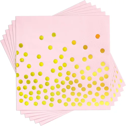 Miniatura 11 de 100 servilletas de cóctel color verde azulado – servilletas de papel verde azulado y dorado desechables – Servilletas turquesa para cumpleaños