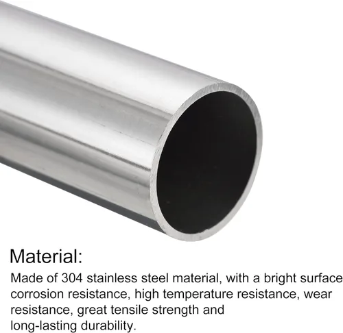 Miniatura 3 de uxcell Tubo de acero inoxidable 304, diámetro exterior de 34 mm x 1,5 mm de espesor de pared, 300 mm de longitud de tubería metálica para maquinaria