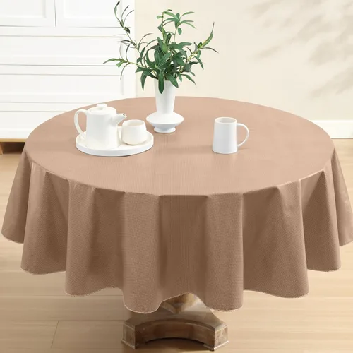 Miniatura 22 de Newbridge Basketweave - Mantel con parte trasera de franela de vinilo de color sólido, aspecto texturizado de tejido de cesta, mantel impermeable