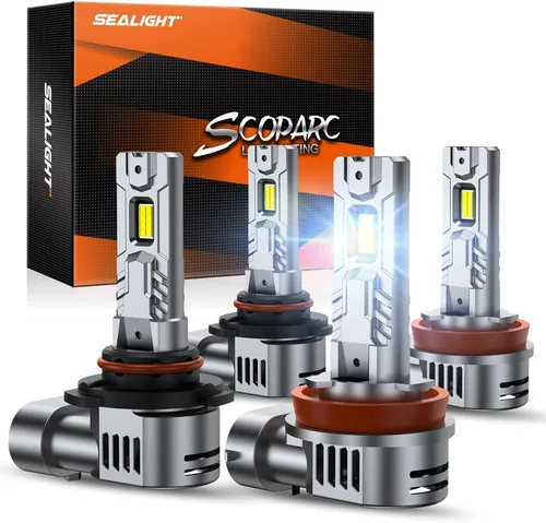 Miniatura 12 de SEALIGHT Bombillas antiniebla H1, 70,000 lm súper brillo 1:1 tamaño mini, luces antiniebla blancas frías de 6500 K, 3 minutos de iluminación