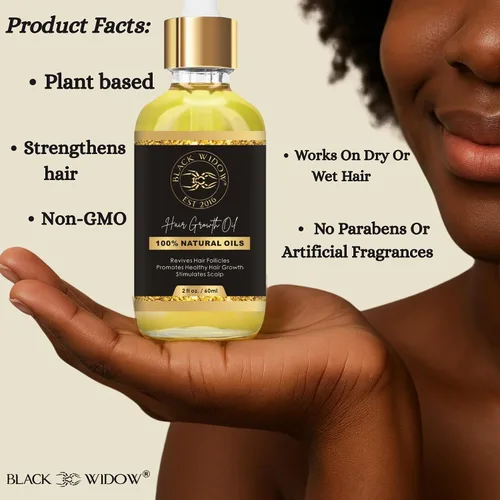 Miniatura 6 de Black Widow Aceite para el cuero cabelludo y el cabello de menta de romero, 2 onzas, con ricino, jojoba, menta y vitamina E, para cuero cabelludo