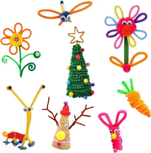 Miniatura 3 de ANDES Juego de suministros para manualidades – Juego de limpiapipas y limpiapipas, pompones, palos, ojos salteados, tijeras y para proyectos de arte