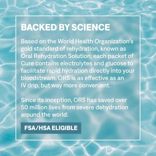 Miniatura 7 de Cure Hydration Mezcla de bebida con electrolitos a base de plantas Sin azúcar añadido FSA-HSA Polvo de alivio de la deshidratación fabricado