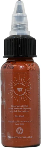 Miniatura 3 de Radiant Colors Botella de tinta de tatuaje, 1 onza, marrón cálido de tono medio, alta carga de pigmento, vegano, fabricado en Estados Unidos