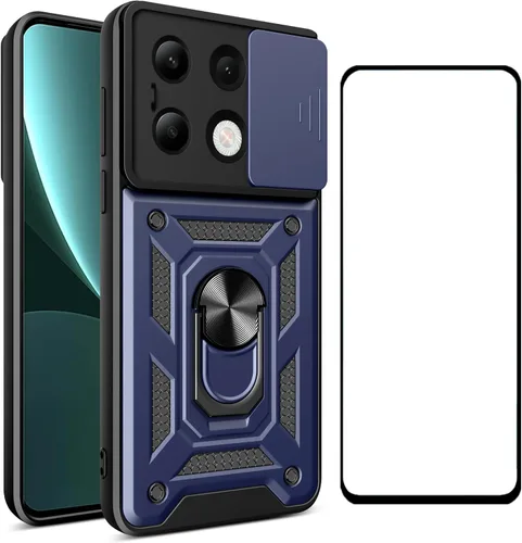 Miniatura 34 de Funda para Motorola Moto G 5G 2024 con protector de pantalla, funda protectora con protector de cámara, funda protectora con función atril para Moto