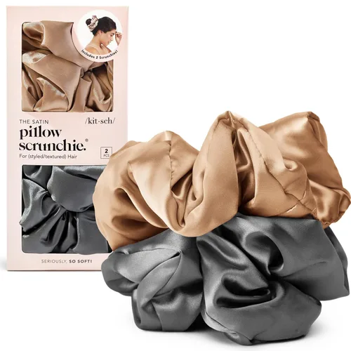 Miniatura 36 de Kitsch Coleteros de satén para mujer, sin arrugas, control de encrespamiento, más suave que la seda para todo tipo de cabello, accesorios elegantes