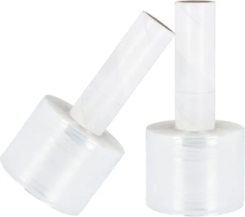 PSBM - Mini envoltura elástica con asas de núcleo extendido, 18 rollos de 3 pulgadas x 1000 pies, calibre 80, película retráctil de resistencia