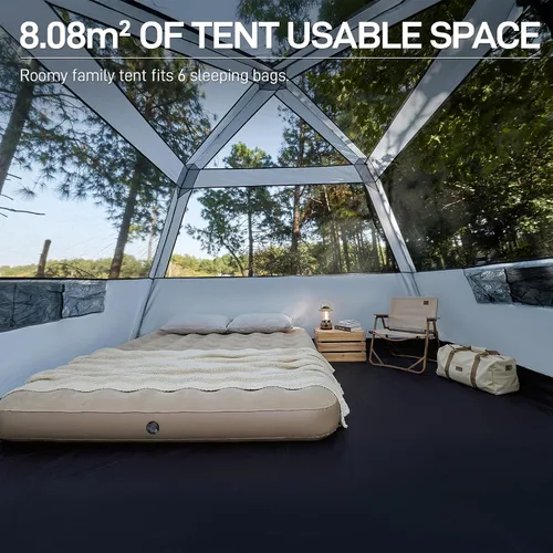 Miniatura 8 de EVER ADVANCED Blackout 6 Person Camping Tent, Instant Cabin Tent for Family with Vestibule and Large Mesh Windows, 60s Easy Setup, Double Layer
