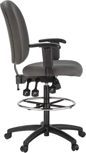 Miniatura 2 de Harwick Silla de dibujo ergonómica extra alta, tela gris
