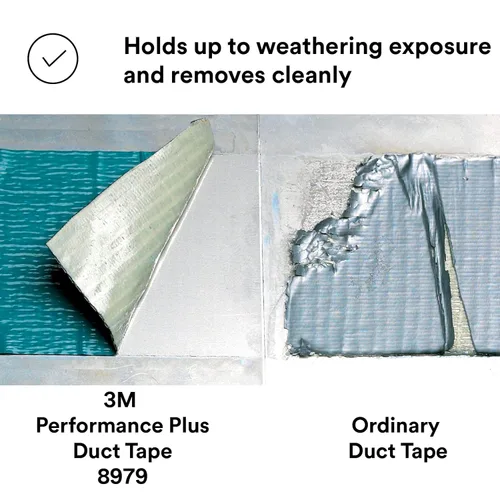 Miniatura 3 de 3M Performance Plus 8979 - Cinta adhesiva resistente, color azul pizarra, 2.835 in x 179.8 ft, 12.1 mil, eliminación limpia de 6 meses, resiste
