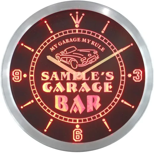 Miniatura 3 de ADVPRO ncpp0051-b Joe's Garage Car Repairs Rule Beer Bar LED Neon Sign Reloj de pared