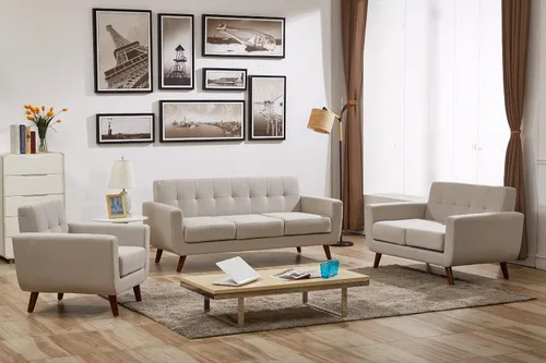 Miniatura 21 de Jenny - Sillón de tela de lino copetudo, cómodo, moderno, tapizado, para sala de lectura, club, bohemio, para sala de estar, dormitorio y espacios
