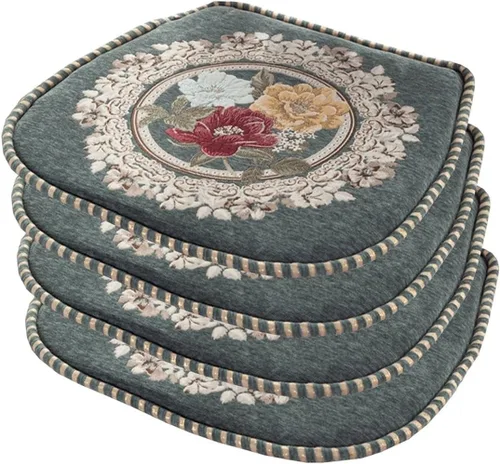 Miniatura 20 de EORNOW Juego de cojines para silla de comedor con lazos, juego de 1/2/4, almohadillas antideslizantes para silla de comedor con funda extraíble