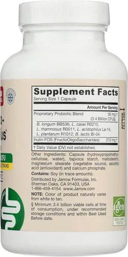 Miniatura 6 de Jarrow Formulas, Cápsulas FOS Dophilus Plus, 300
