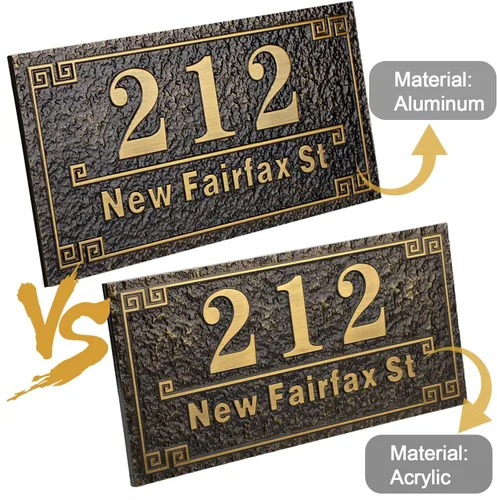 Miniatura 5 de Placa personalizada de dirección de casa de 12 pulgadas, números fundidos para exteriores, placa de señal de dirección personalizada con nombre