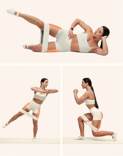Miniatura 6 de BetterMe Bandas de Pilates - Juego de bandas de resistencia para mujer - Bandas elásticas de entrenamiento para glúteos, piernas y núcleo - Bandas