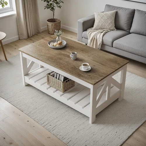 Miniatura 11 de YESHOMY Mesa de Centro Elevable de 40" con Almacenamiento Oculto y Luces LED Multicolor, Mesa Cuadrada Moderna de Madera con 4 Estantes Abiertos