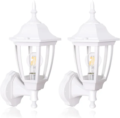 Miniatura 9 de FUDESY Farol de pared para exteriores, aplique de pared impermeable exterior, luz blanca para porche delantero, soporte de pared para garaje, patio