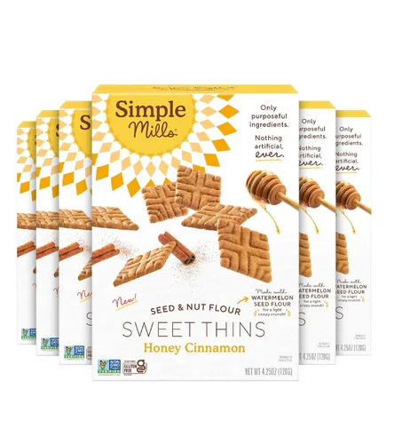 Miniatura 14 de Simple Mills Sweet Thins Cookies, harina de semillas y nueces, miel y canela, sin gluten, apto para paleo, aperitivos saludables, 4.25 onzas