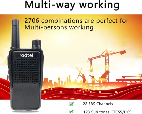 Miniatura 3 de Radtel RT-518 Walkie Talkies recargables para adultos, radio bidireccional FRS de mano de largo alcance, 22 canales, manos libres VOX para camping