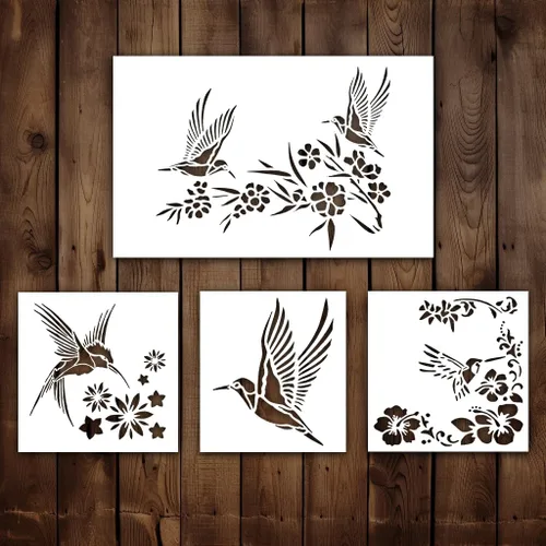 Plantilla de colibrí | Impresionante arte callejero inspirador, graffiti, primavera, naturaleza, pájaro, plantillas de colibrí para pintar en