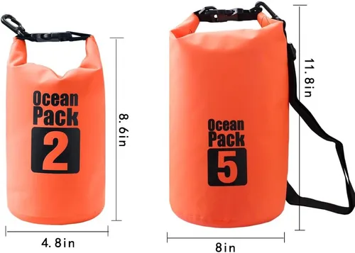 Miniatura 2 de Bolsa seca flotante impermeable Bear Outdoor, para canotaje, kayak, senderismo, snowboard, acampada, rafting, pesca y excursionismo Naranja