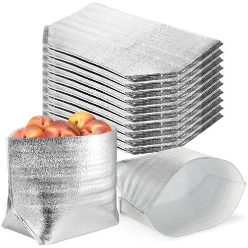ZEAYEA Paquete de 10 bolsas de envío aisladas, 13.2" x 8.7" x 13.2" forros térmicos para cajas para alimentos congelados y calientes, bolsas