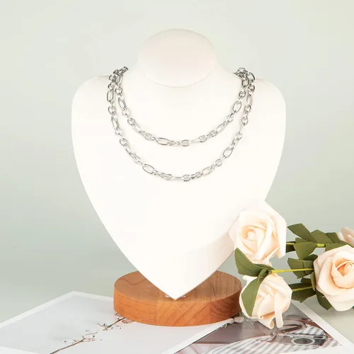 Miniatura 7 de 16.4 pies de cadenas de acero inoxidable plateadas para hacer joyería, collar pesado de hip-pop para hombres, cadena de eslabones en relieve a Rolo