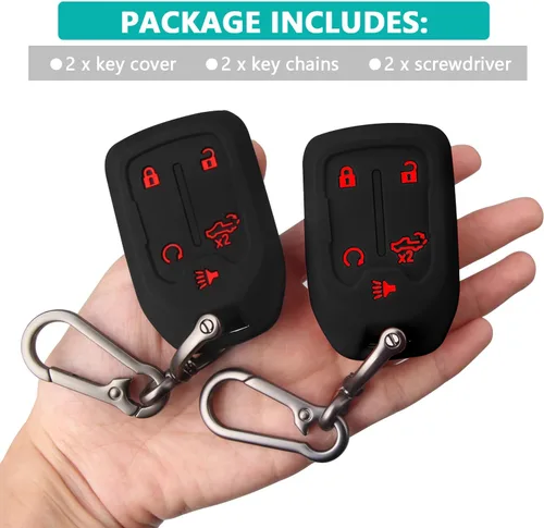 Miniatura 2 de MILD EAST 2 piezas de fundas de llave inteligente de silicona para 2025 2024 2023 2022 2021 2020 GMC Sierra 1500 2500HD 3500HD y Chevy Chevrolet